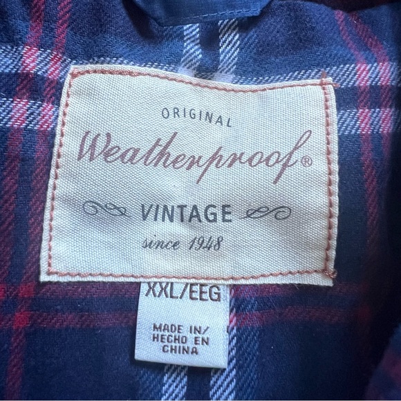 NWT Weatherproof Blue Quilted Puffer Vest Flannel Lined Full Zip Men's size XXL - Picture 4 of 8